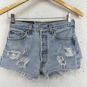 Vintage Levi’s 501 Women’s size 28 Cut Off Destroyed Distressed Jean Shorts